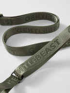 GENTLEBEAST green dog leash featuring a sturdy clip and soft grip handle for comfortable walks.