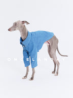 Oncelanday dog denim shirt featuring a classic blue denim design and button-up front, perfect for stylish canine outfits.