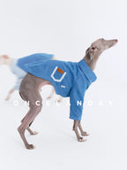Oncelanday dog denim shirt featuring a classic blue denim design and button closure, perfect for stylish pet wear.