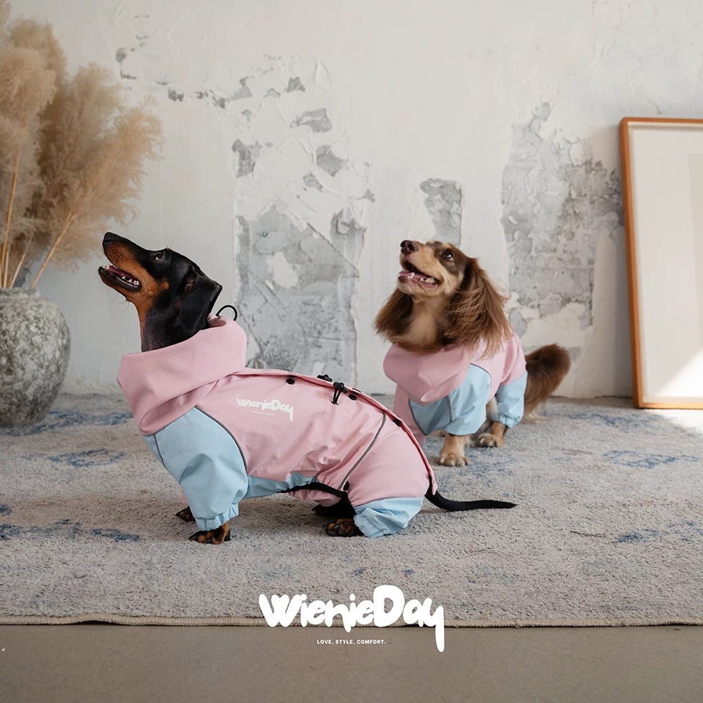 Waterproof Dachshund Raincoat Pink