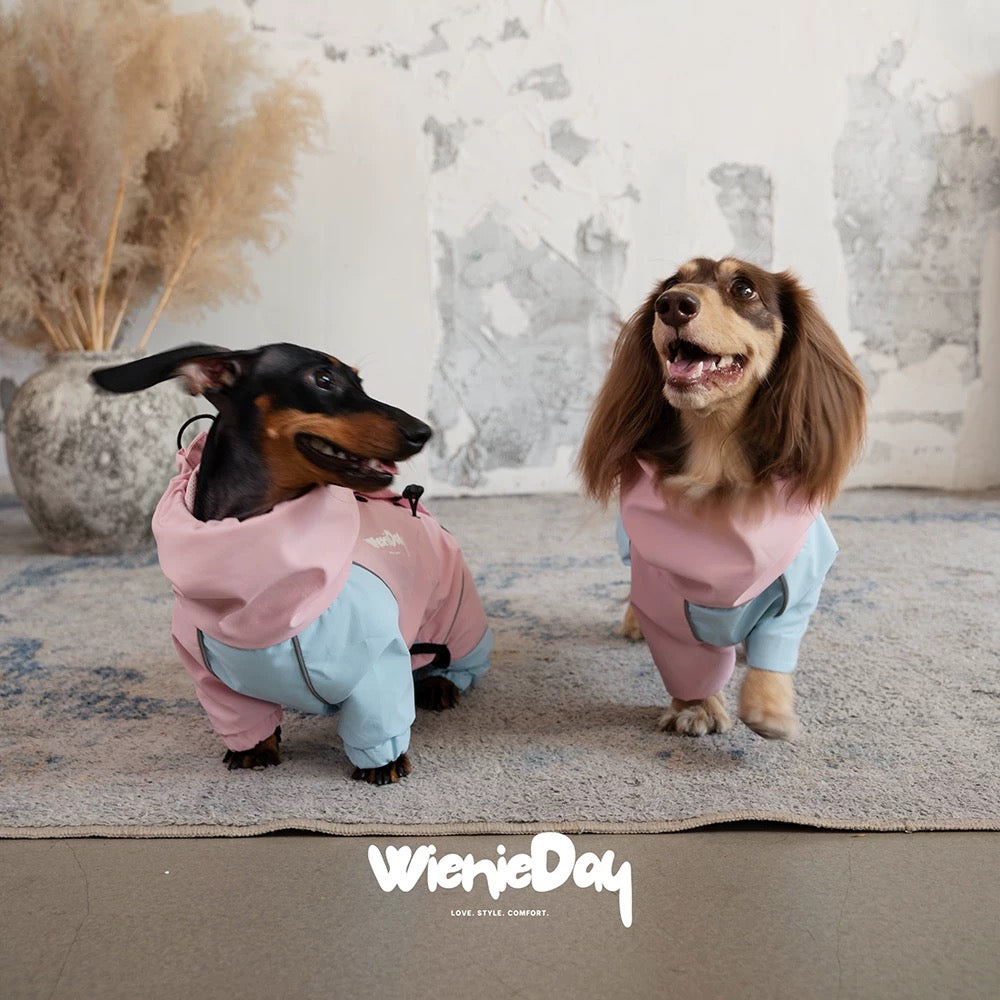 Waterproof Dachshund Raincoat Pink