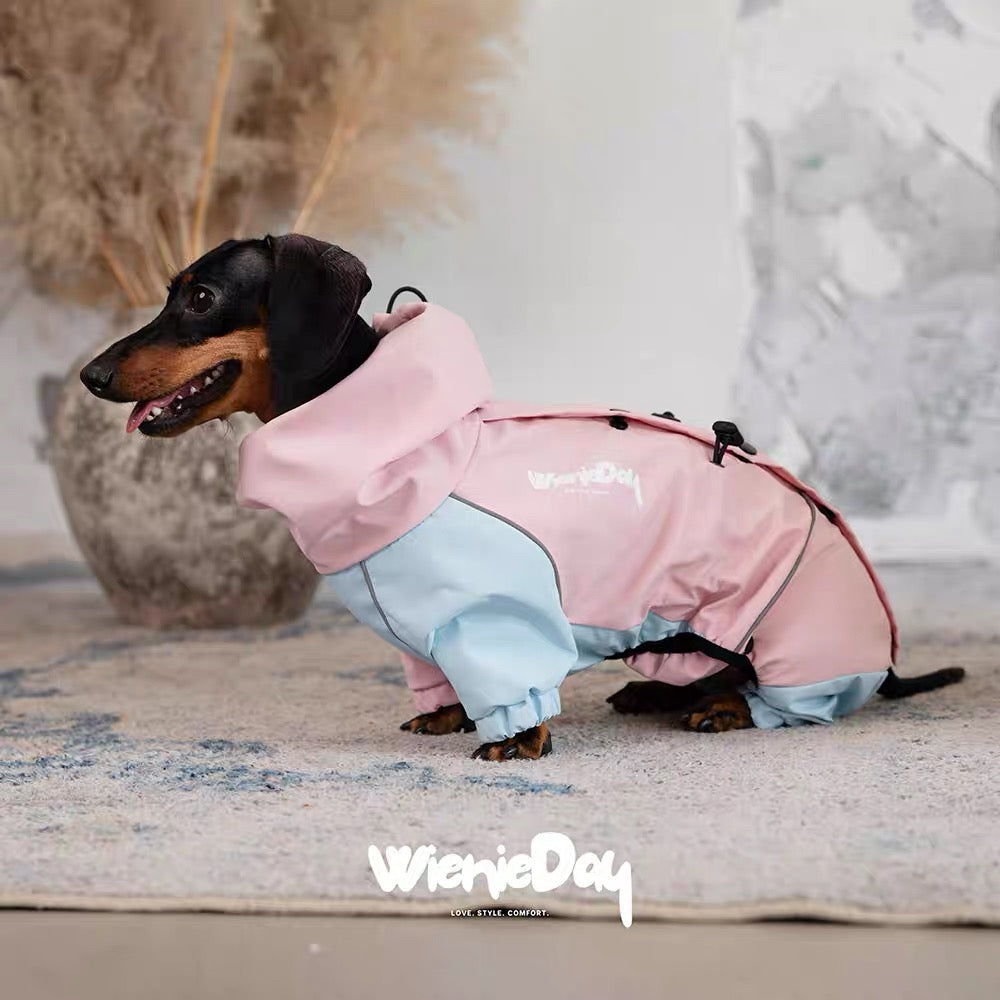 Waterproof Dachshund Raincoat Pink