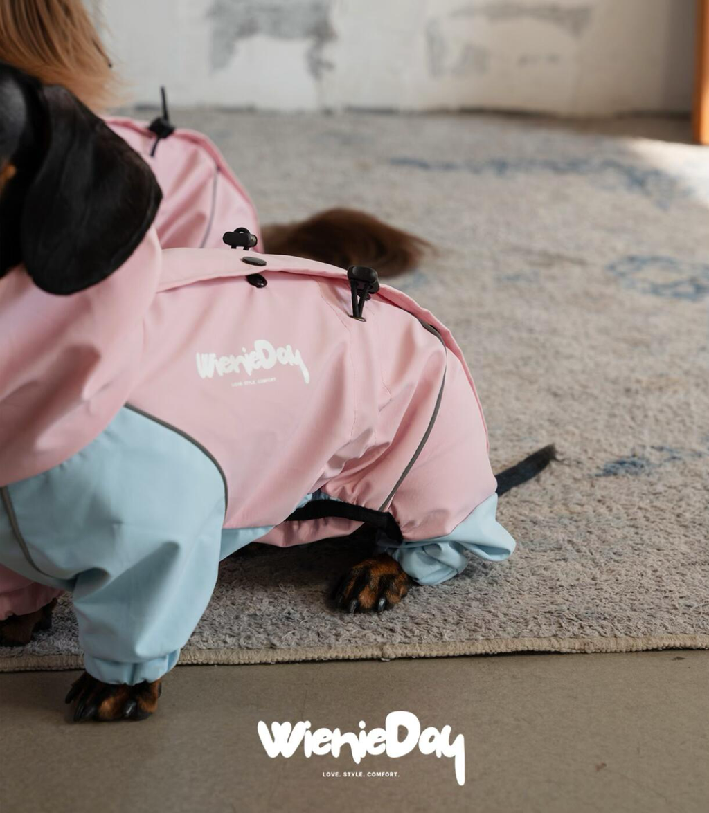 Waterproof Dachshund Raincoat Pink