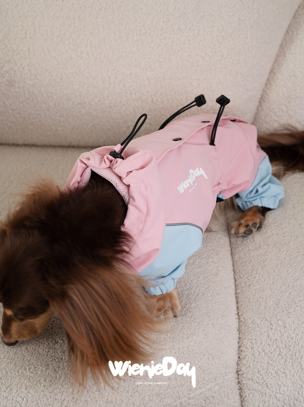 Waterproof Dachshund Raincoat Pink