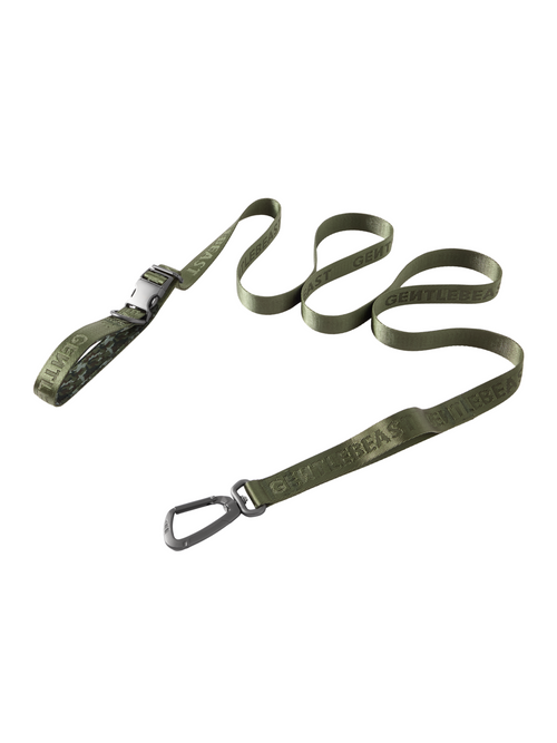 Hands-free dog leash by GENTLEBEAST, featuring adjustable straps and a padded handle for comfortable walking with pets.