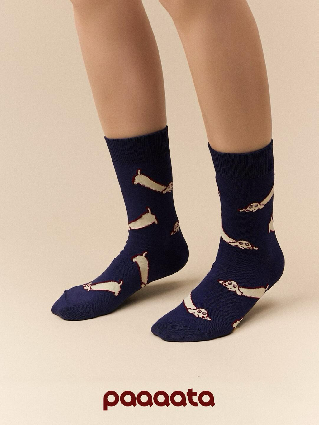 Unisex cotton socks by paaaata, soft and comfortable, featuring a classic design with ribbed cuffs and breathable fabric.