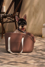 KAMA MUTA pet tote carrier bag with mesh sides and top zipper opening for easy pet transport and ventilation.