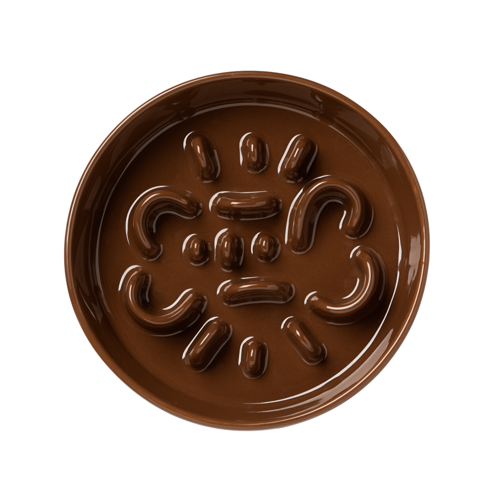 Round Slower feeder bowl Brown