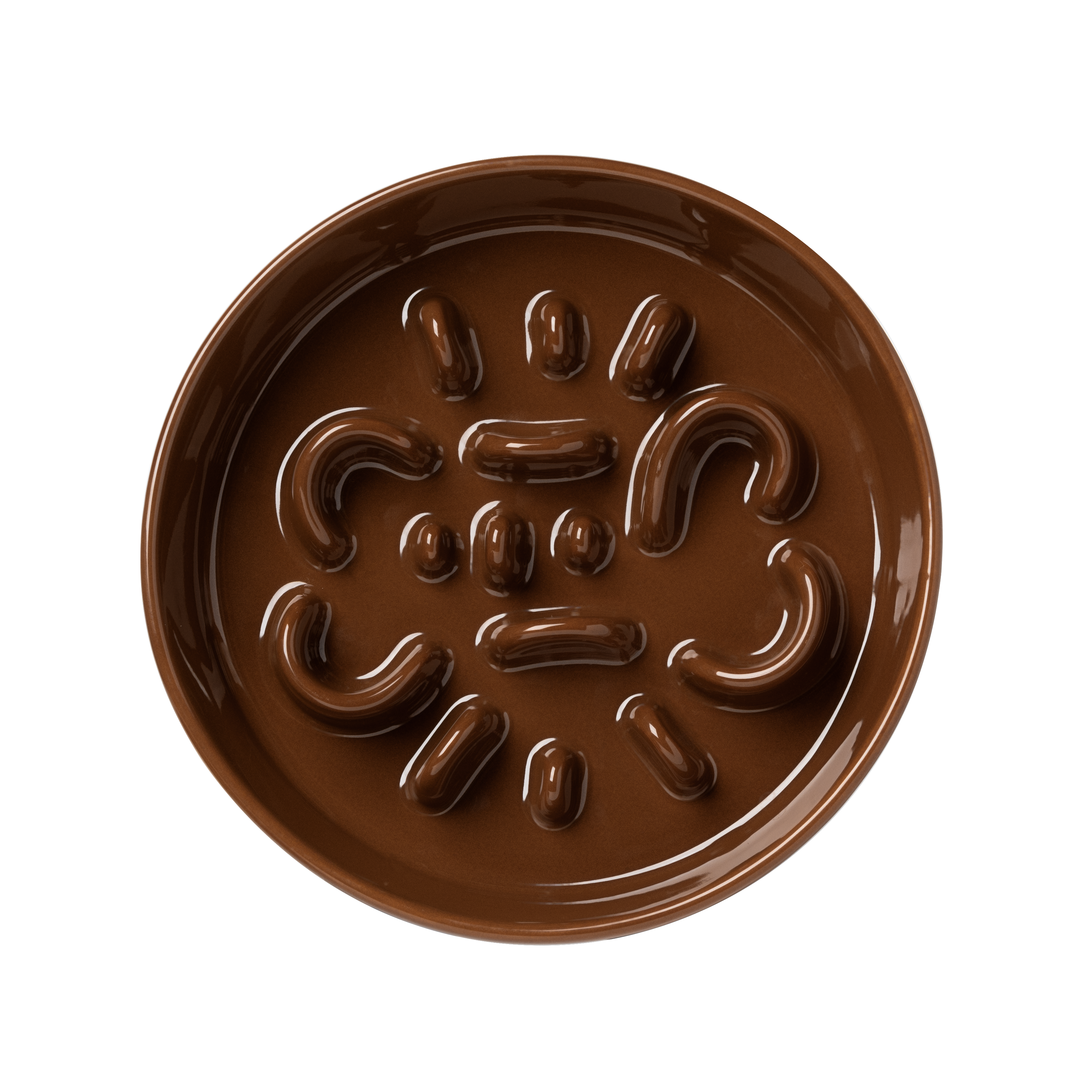 Round Slower feeder bowl Brown