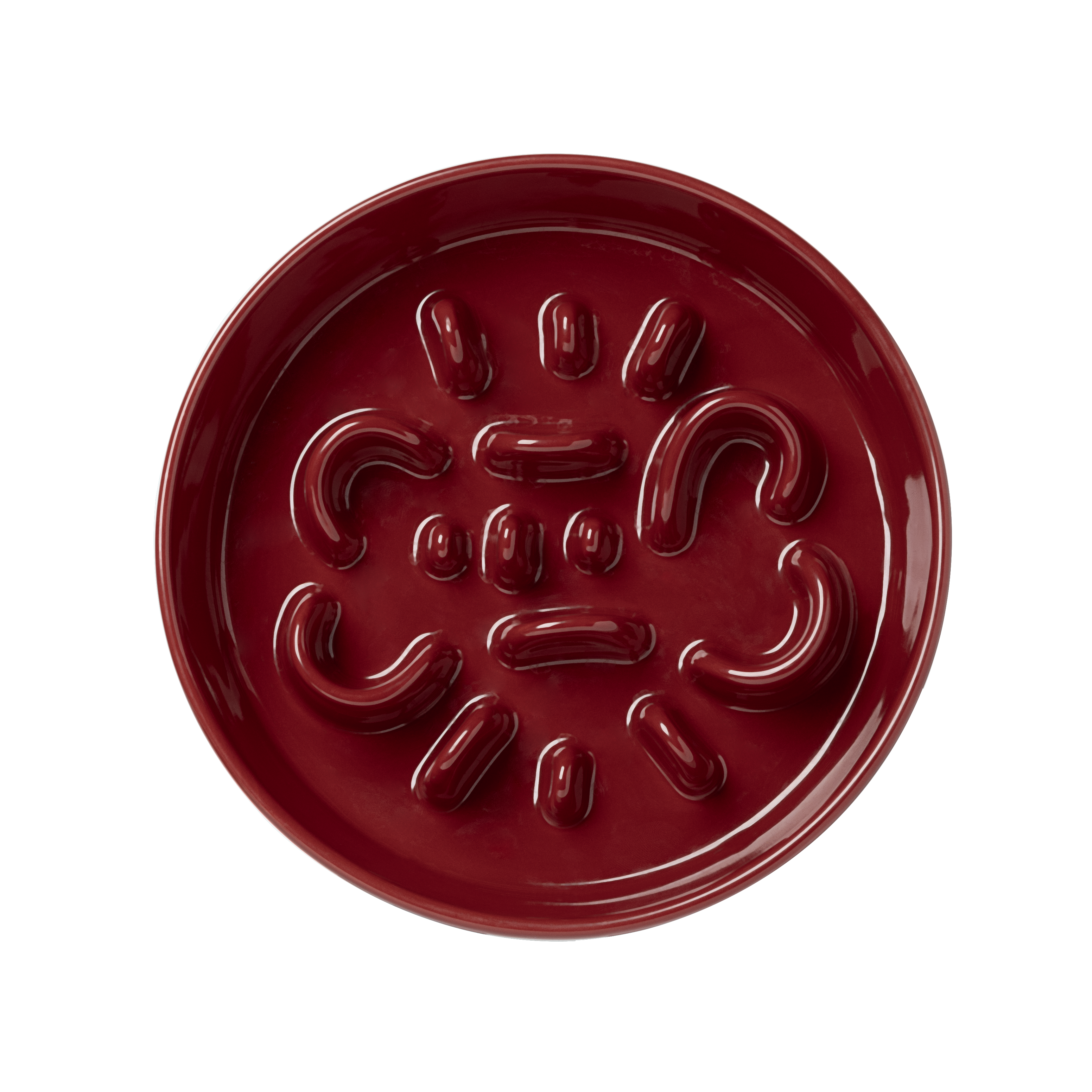 Round Slower feeder bowl red 