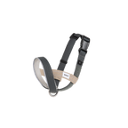 Product-only image of an adjustable no-pull dog head collar with nose loop and neck strap, size L, shown on a transparent background.