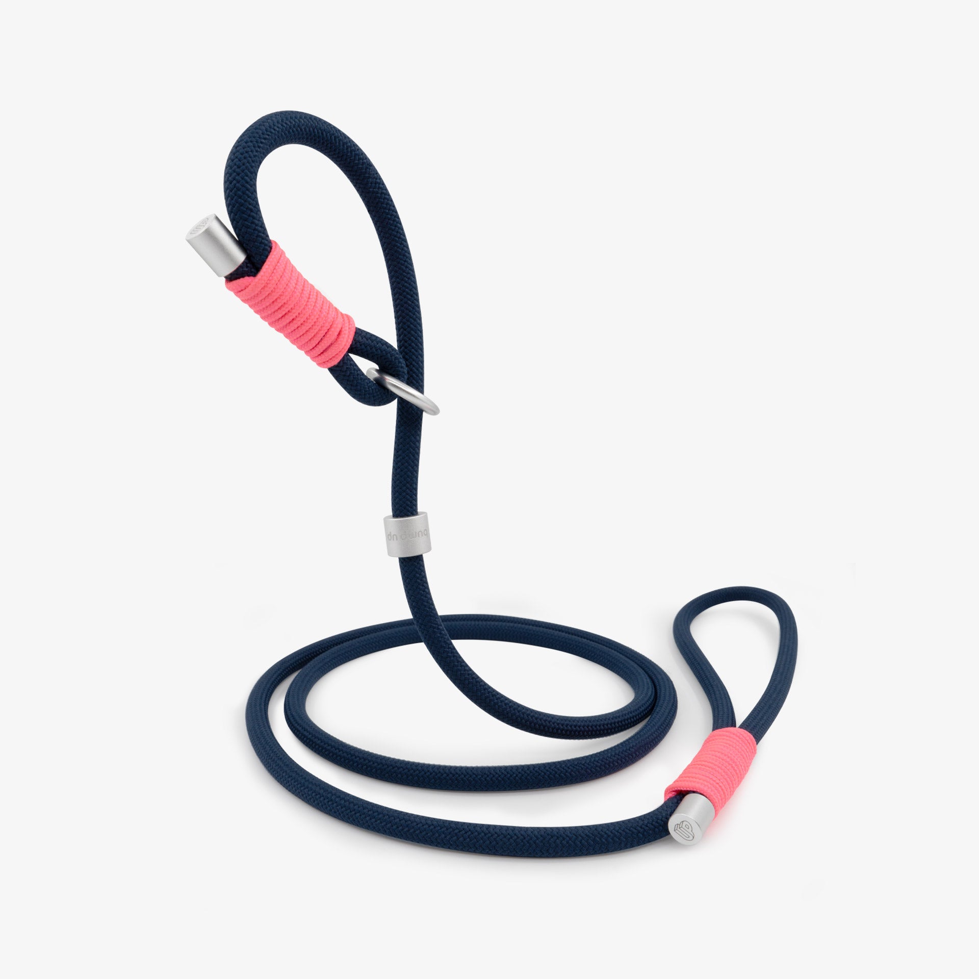 Adjustable rope dog leash with CNC aluminum stopper and metal ring, designed for lightweight control and everyday outdoor use.