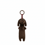 Soft plush dachshund keychain by paaaata featuring a cute, short-haired dog design with a keyring attachment.