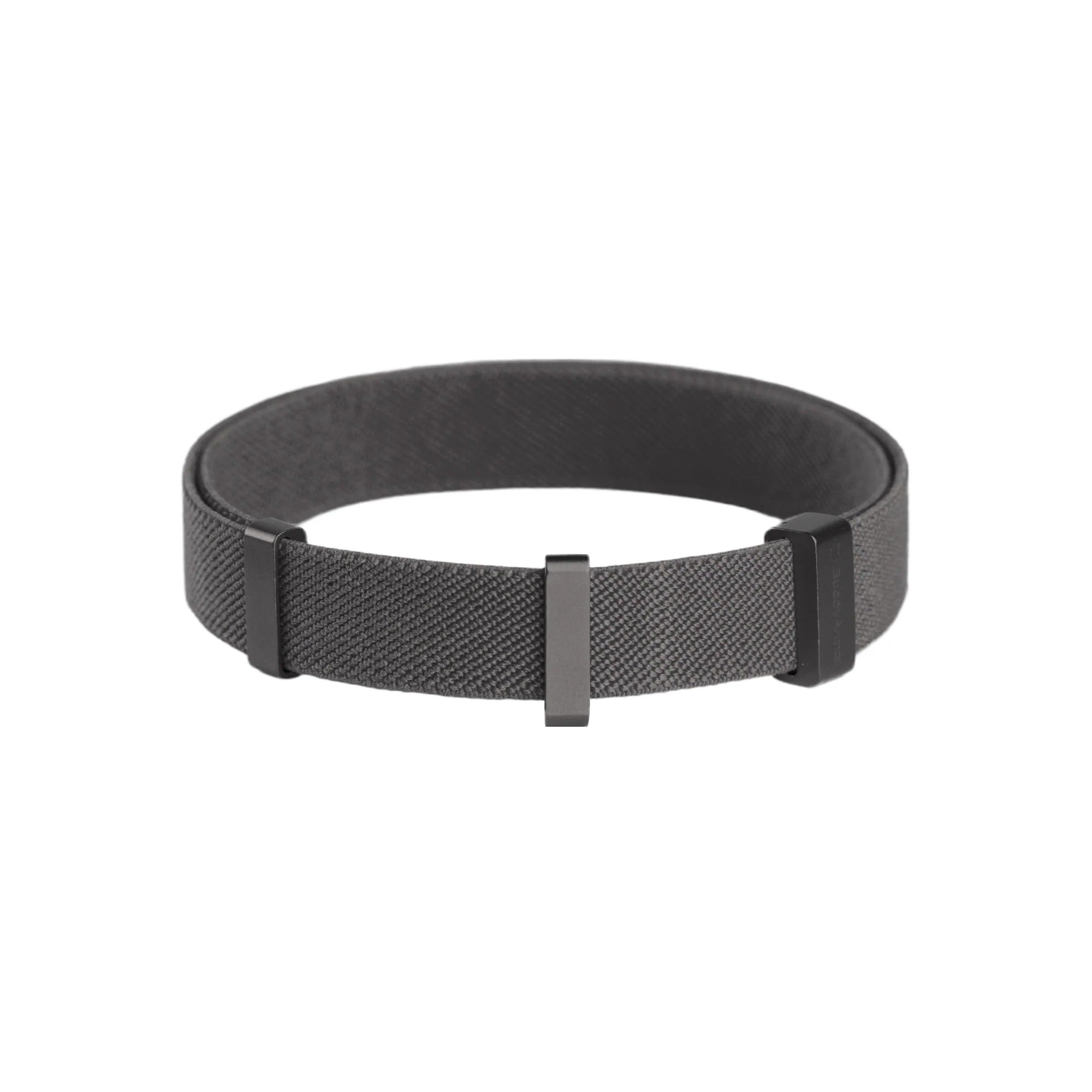 Dark gray elastic cat safety collar with non-breakaway elastic design
