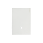 Flat lay of ghost-style dog towel with subtle logo detail and minimal rectangular shape