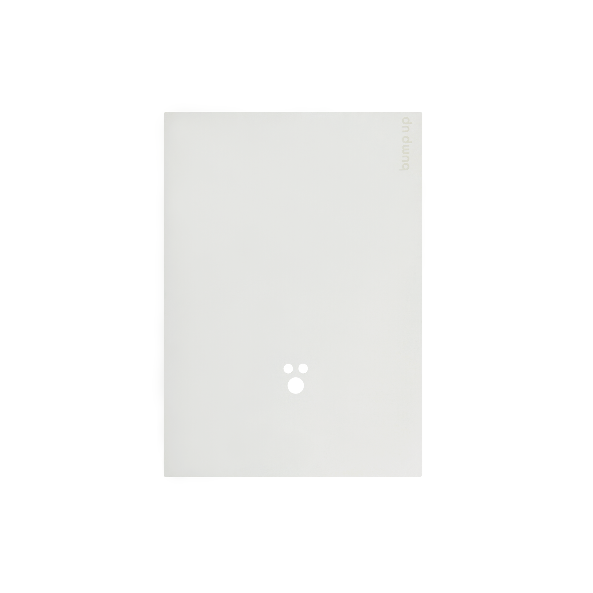 Flat lay of ghost-style dog towel with subtle logo detail and minimal rectangular shape