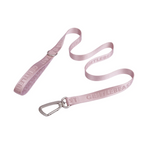 GENTLEBEAST pink dog leash displayed on a neutral background, showcasing its sturdy clips and comfortable grip.