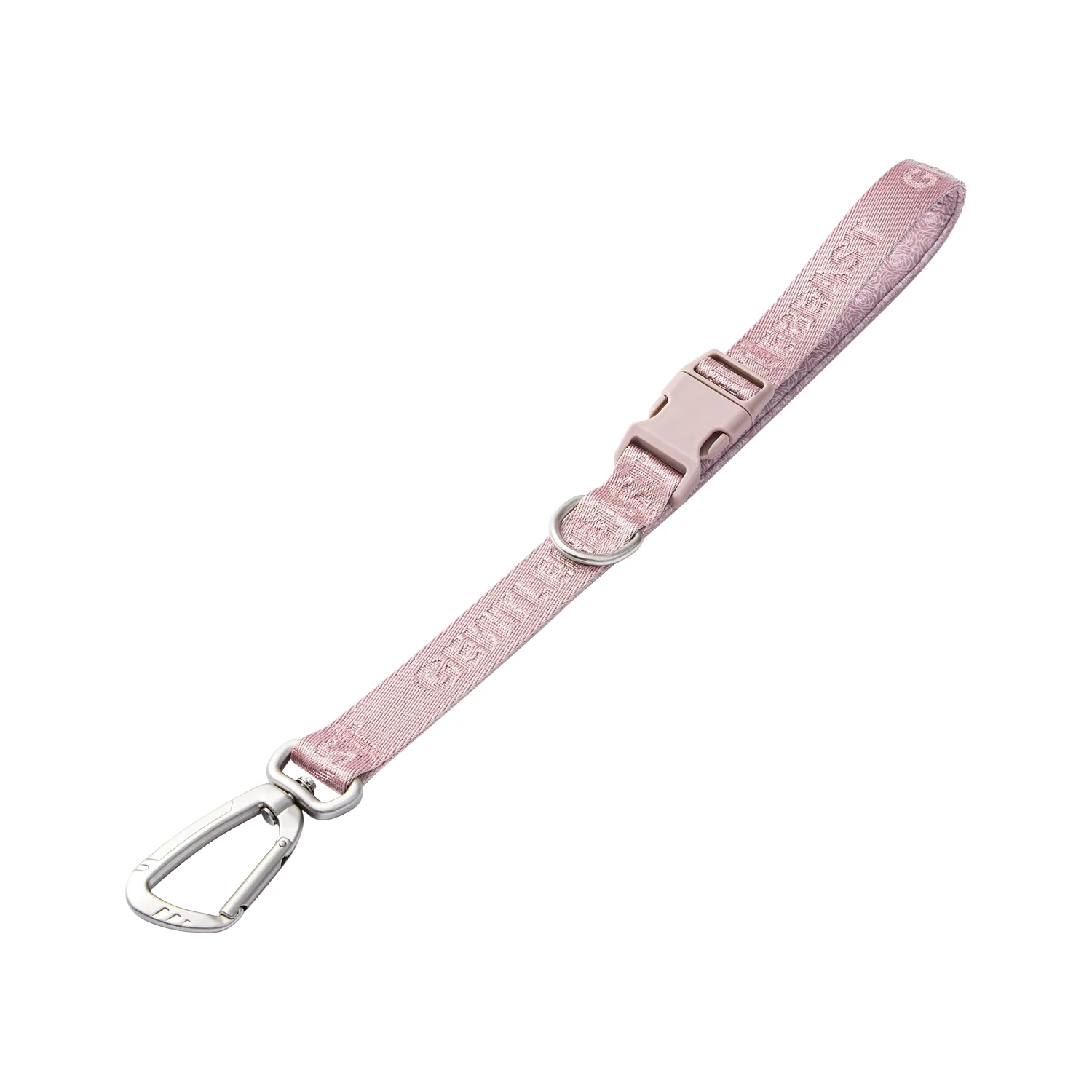Pink short dog leash by GENTLEBEAST, showcasing a sturdy clip and soft handle for comfortable walks.