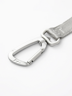 GENTLEBEAST silver short dog leash displayed against a neutral background, showcasing its durable material and clip.