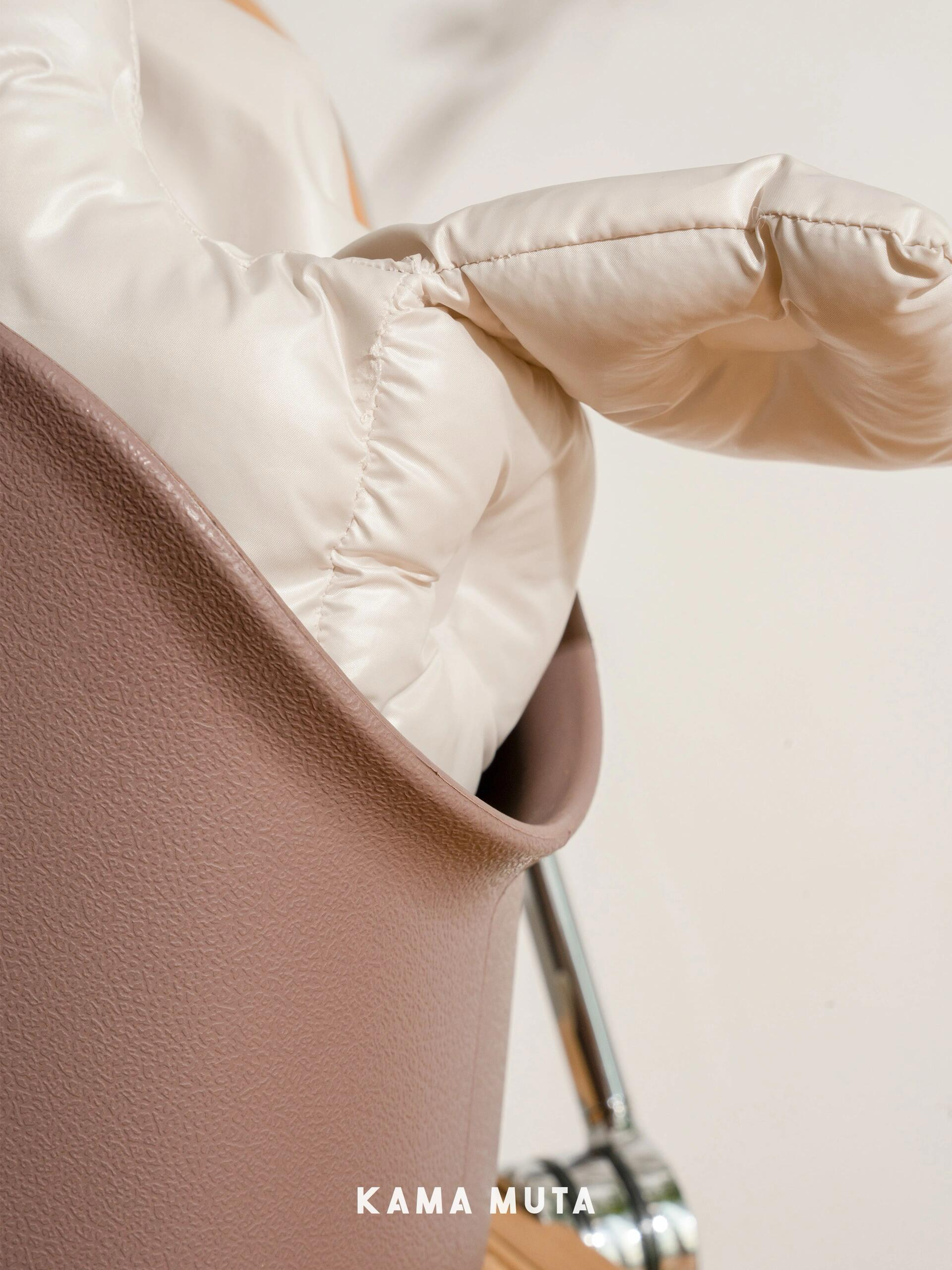 Curved slanted opening of the small dog carrier supports stable resting and natural sleeping posture.