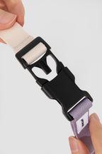 Close-up of the POM quick-release buckle on a martingale dog collar, showing easy fastening and secure closure.