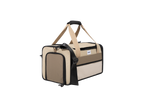 Structured pet airline travel bag shown on a transparent background, highlighting firm shape and balanced proportions.