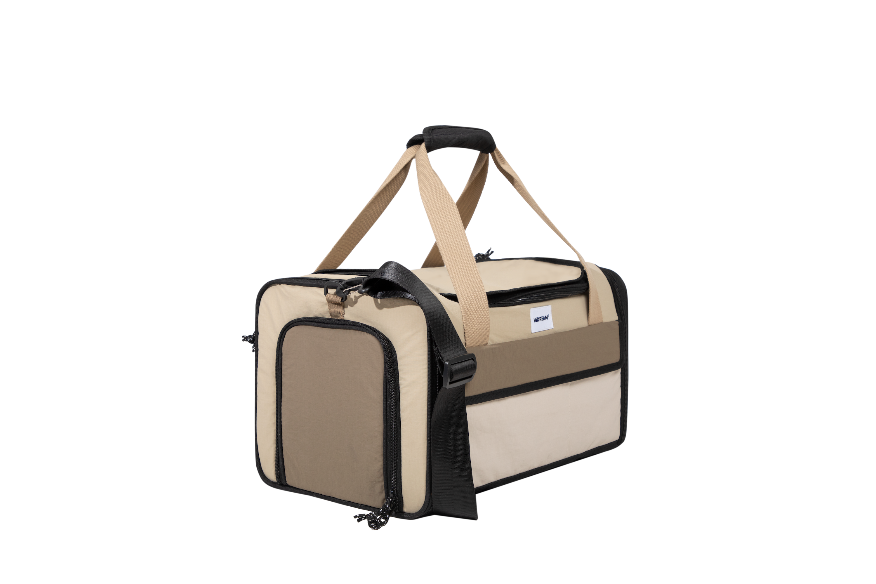 Structured pet airline travel bag shown on a transparent background, highlighting firm shape and balanced proportions.