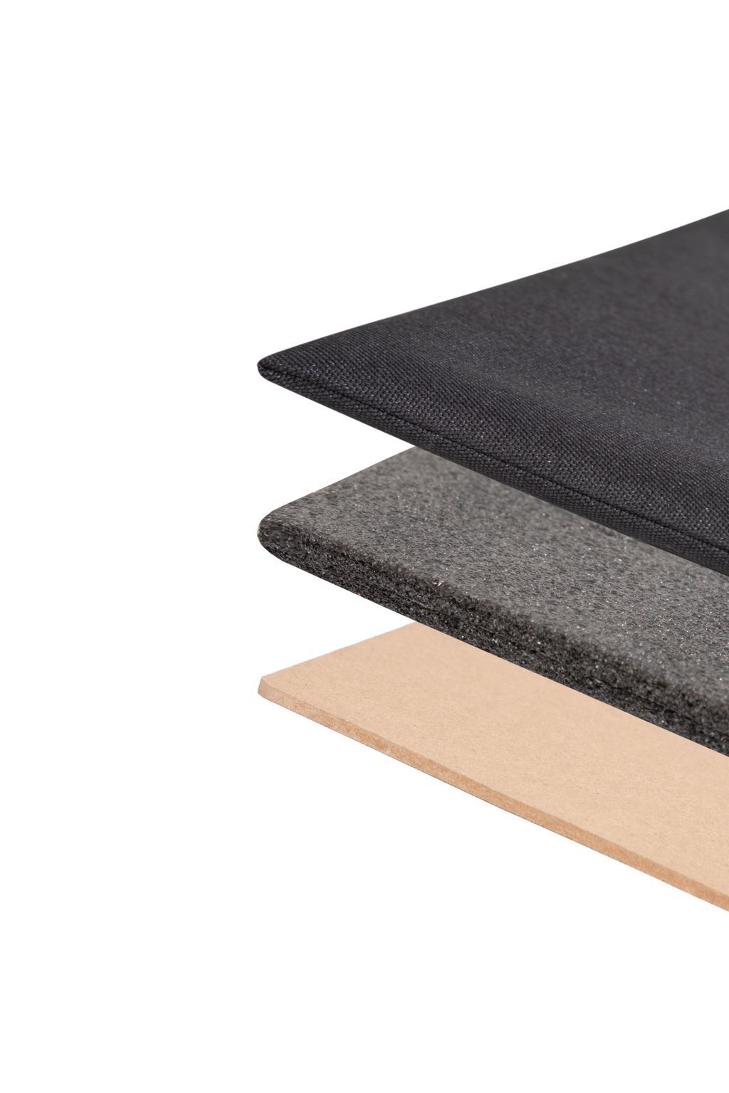 Exploded view of the pet carrier backpack bottom support, showing multi-layer padding and rigid base for stable weight support.
