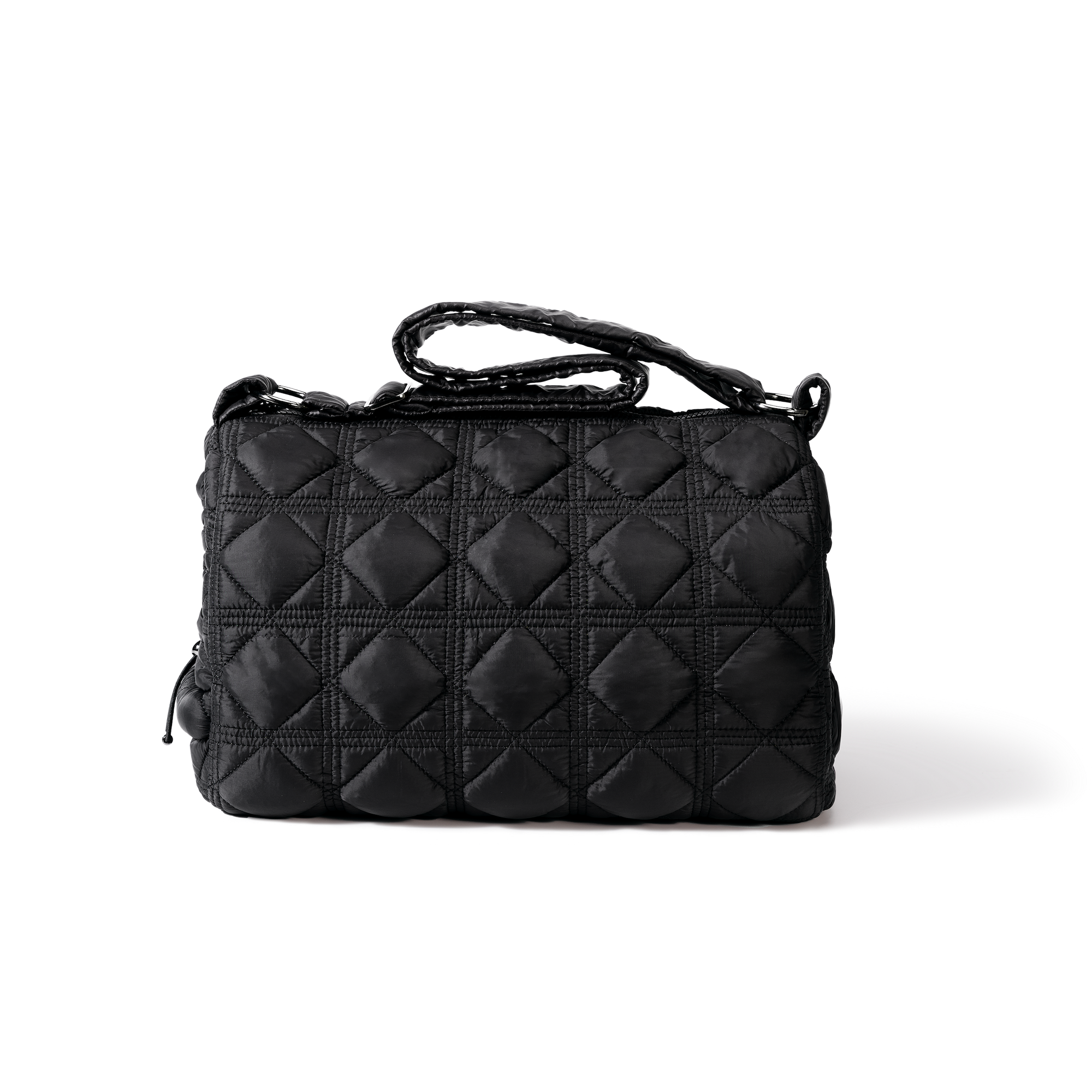 Black pet carrier on a white background
