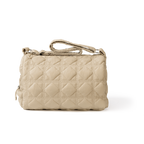 Khaki pet carrier on a white background