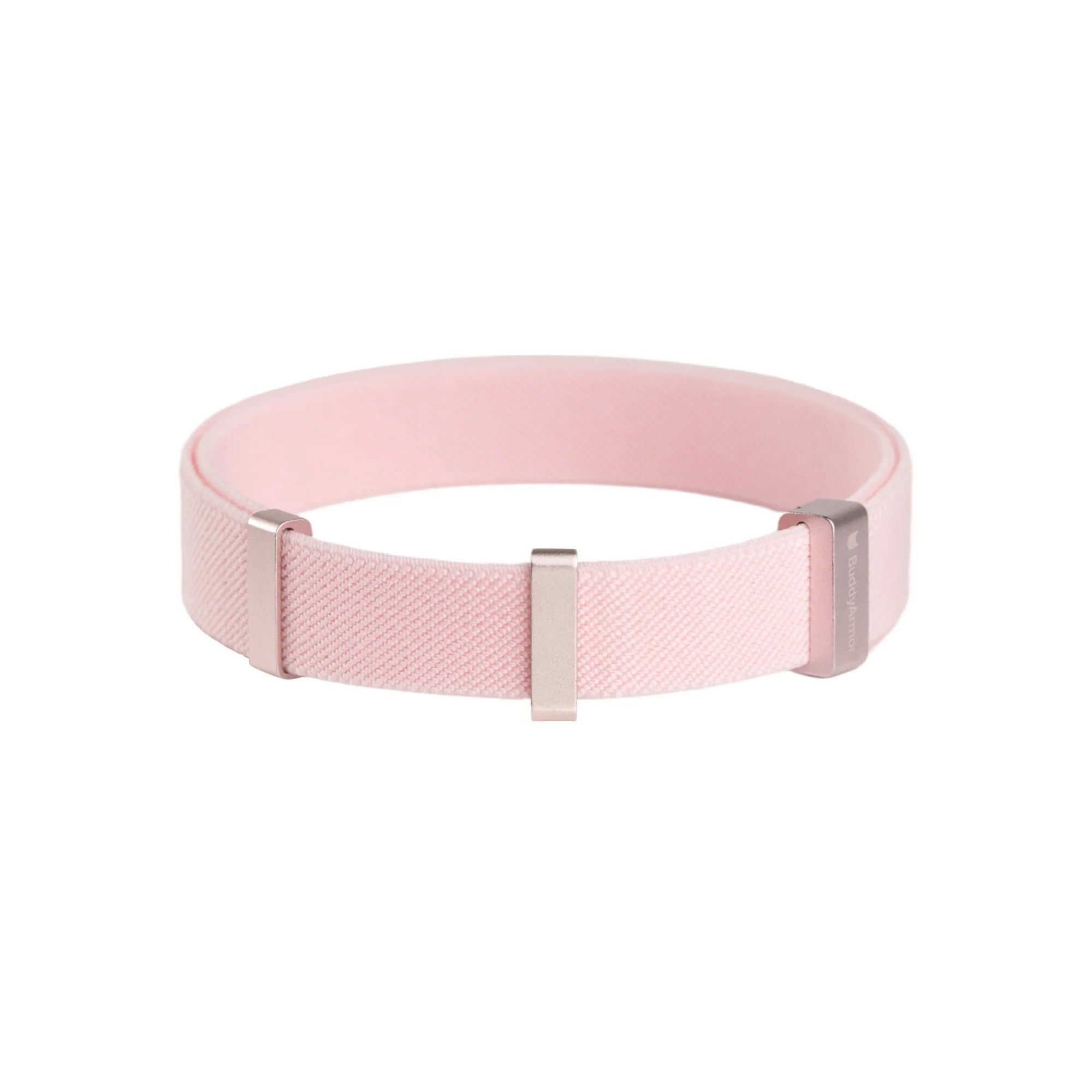 Pink elastic cat safety collar with adjustable elastic structure and metal slider
