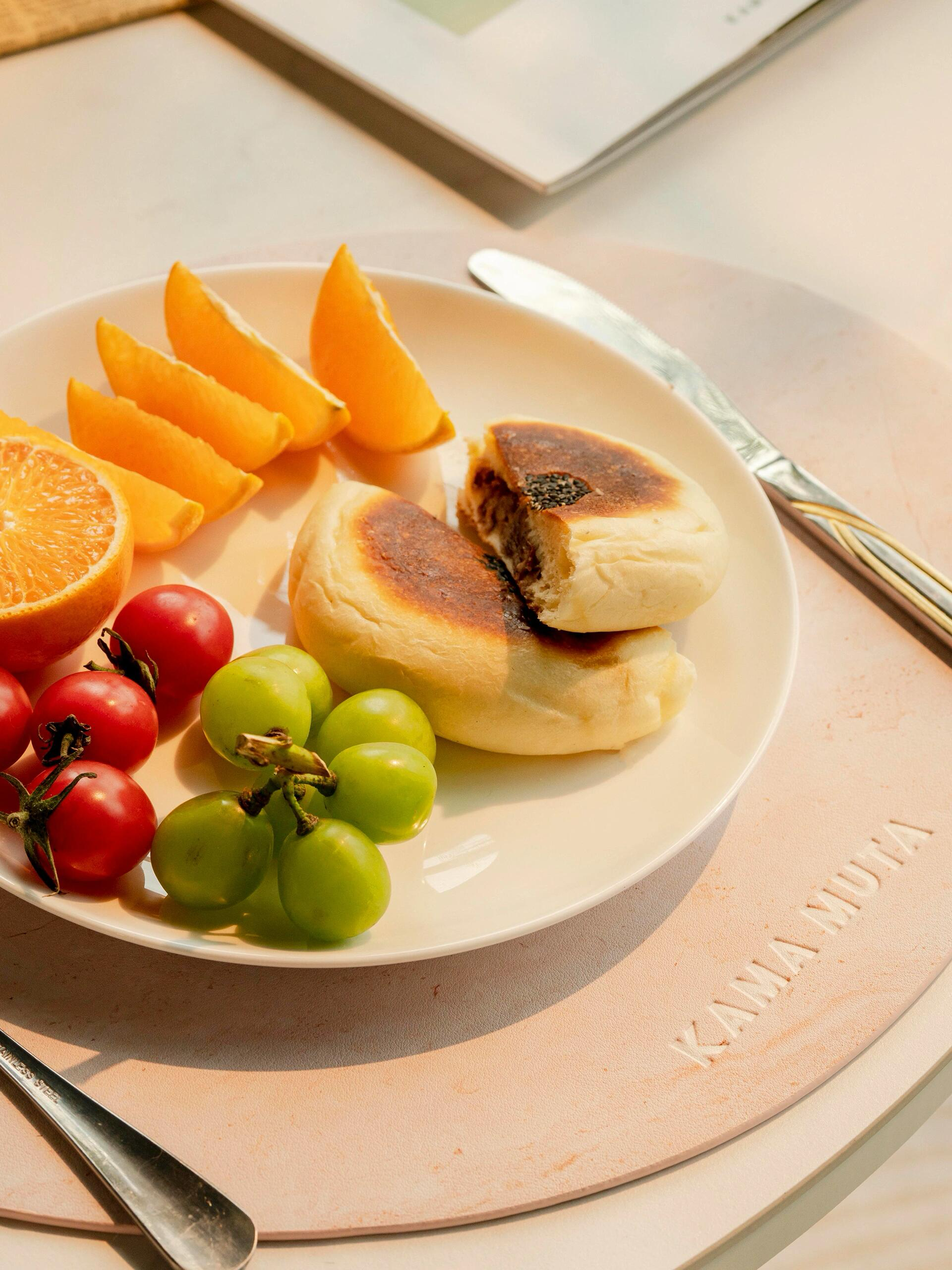 Heat resistant placemat set protecting table surface during daily human dining.