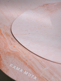 Pink waterproof placemat set with stone-texture surface and embossed logo, designed for daily dining and pet feeding.